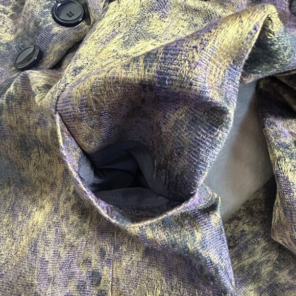 Classiques Entier Atelier Womens Metallic Animal Print Two-Button Blazer XS - Picture 6 of 9